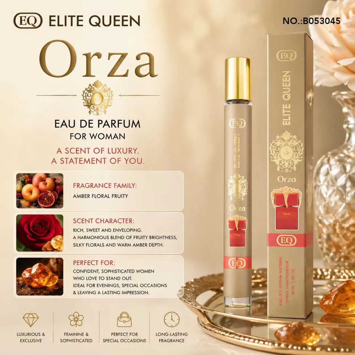 Orza Orza Eau de Parfum 35ml Amber Floral Fruity Elite Queen