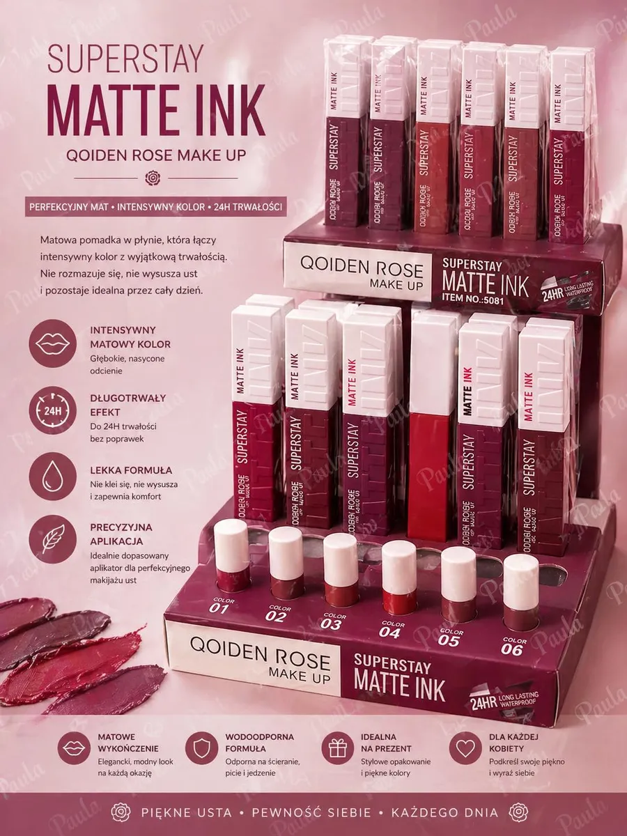 SuperStay Matte Ink Qoiden Rose Czerwony 24h
