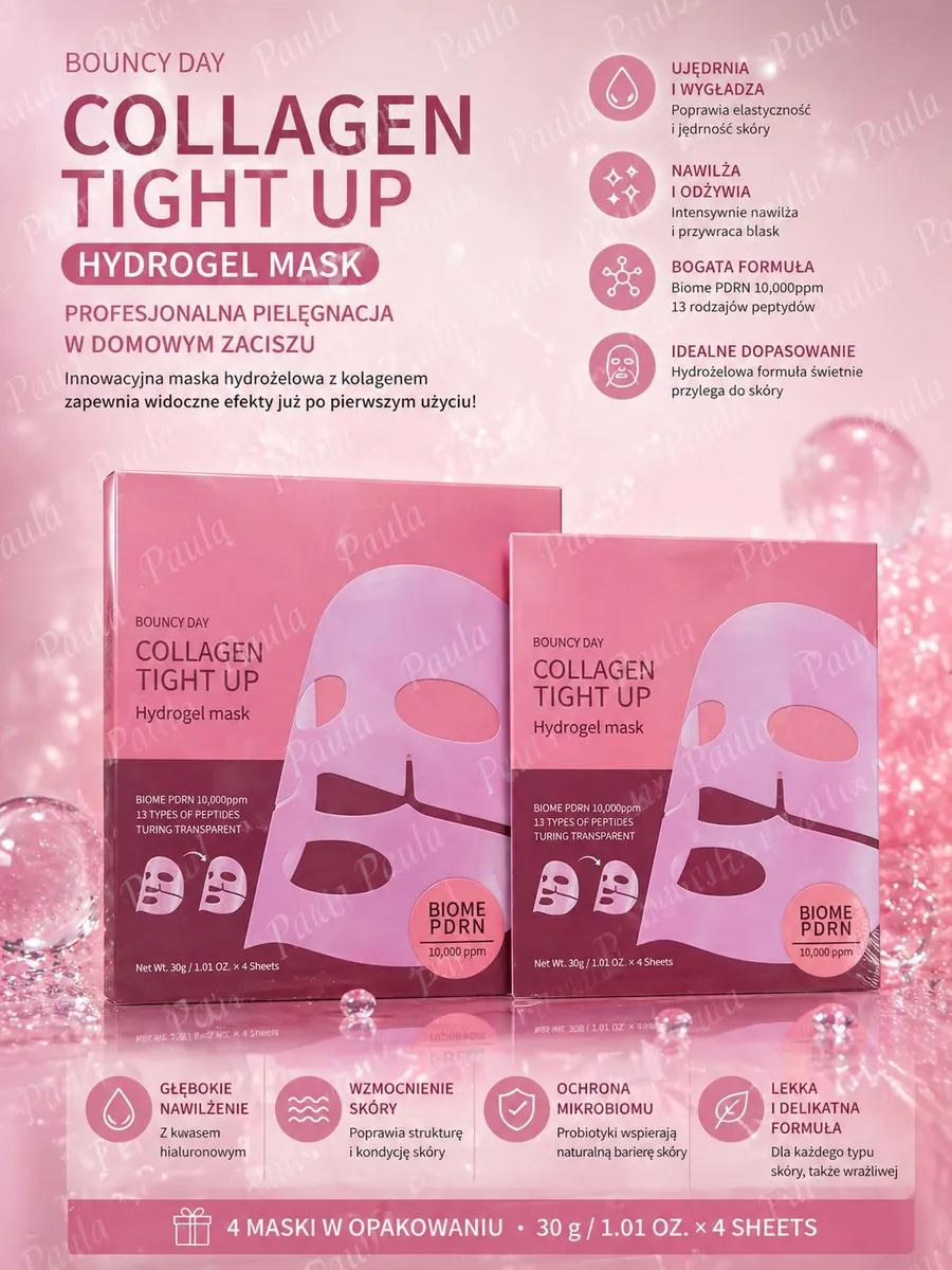 Bouncy Day Collagen Tight Up Hydrożelowa Maska 4x30g