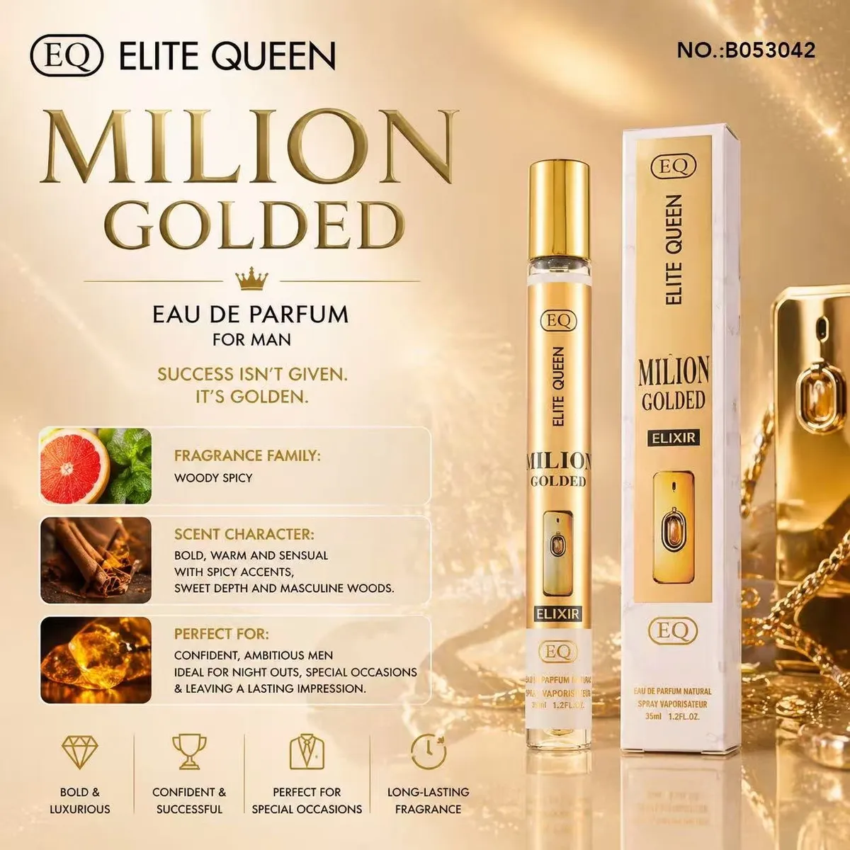Perfumy EQ Million Golded Eau de Parfum 35ml dla mężczyzn