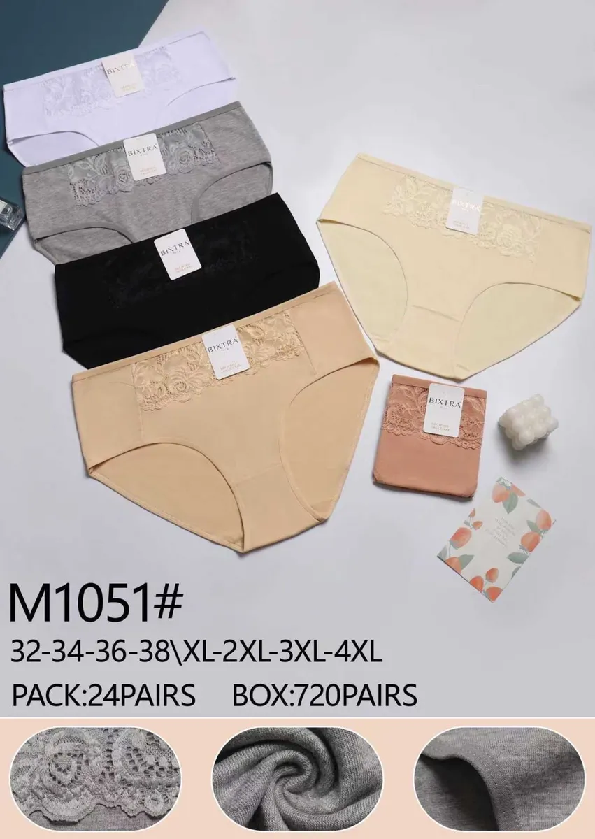 Bikini Bixtra z koronką beżowy/czarny/szary XL-4XL