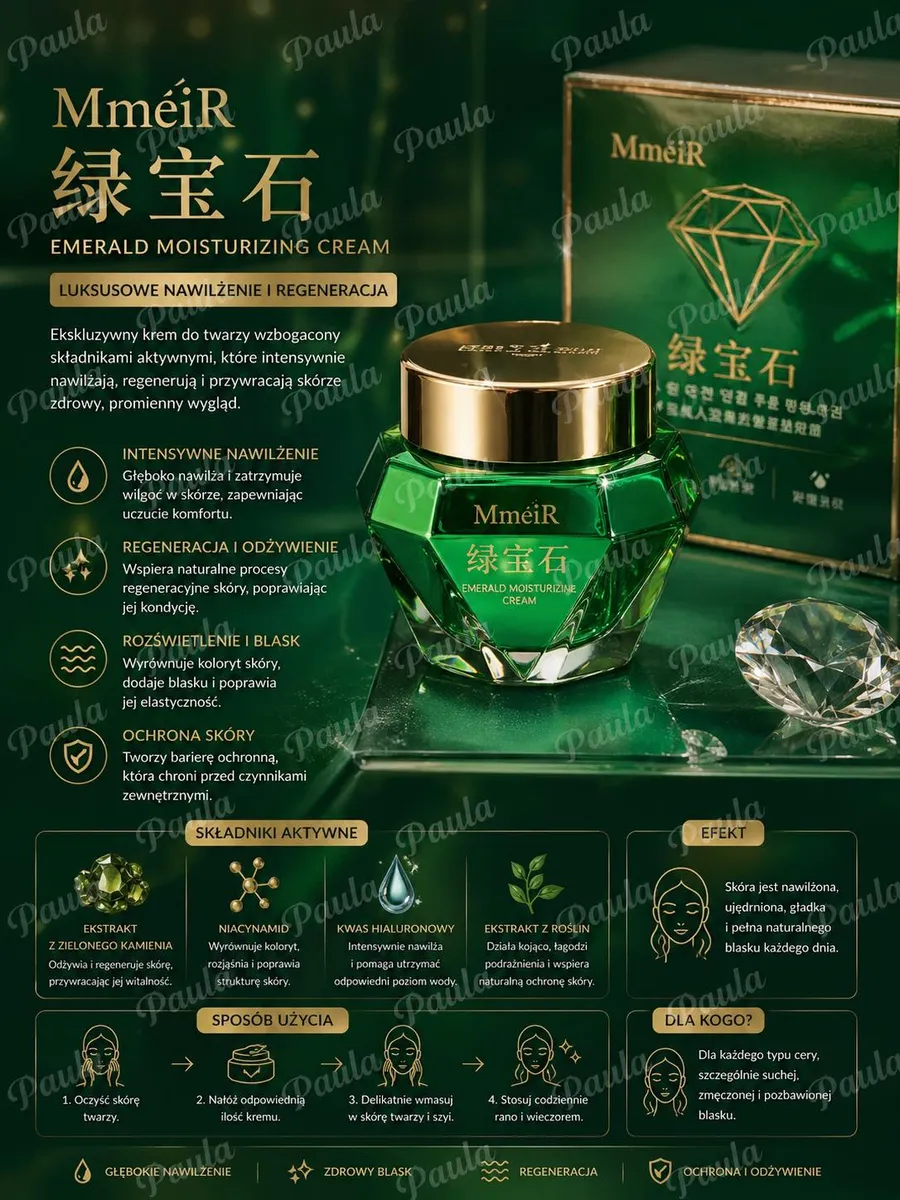 Mmeir Emerald Moisturizing Cream Nawilżający Krem do Twarzy