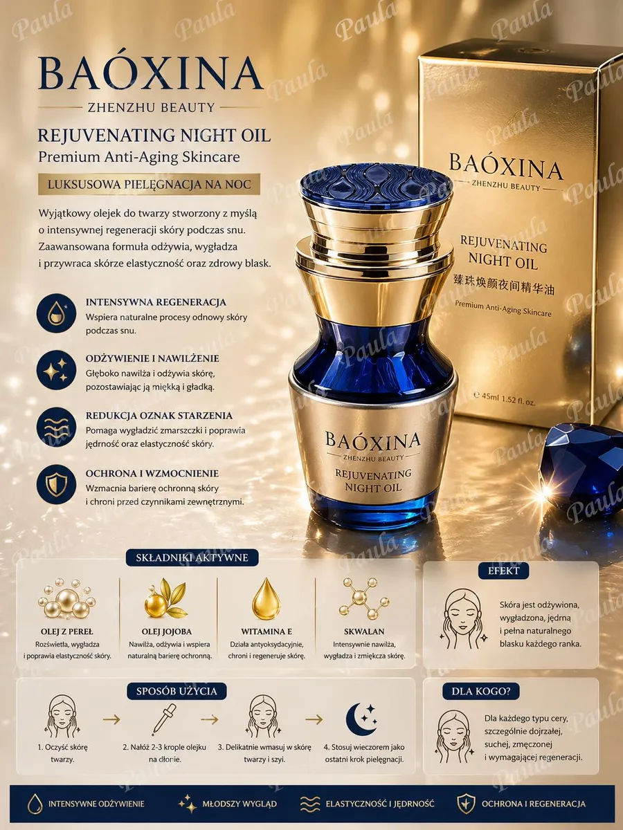 BAÓXINA Rejuvenating Night Oil olejek do twarzy 45ml