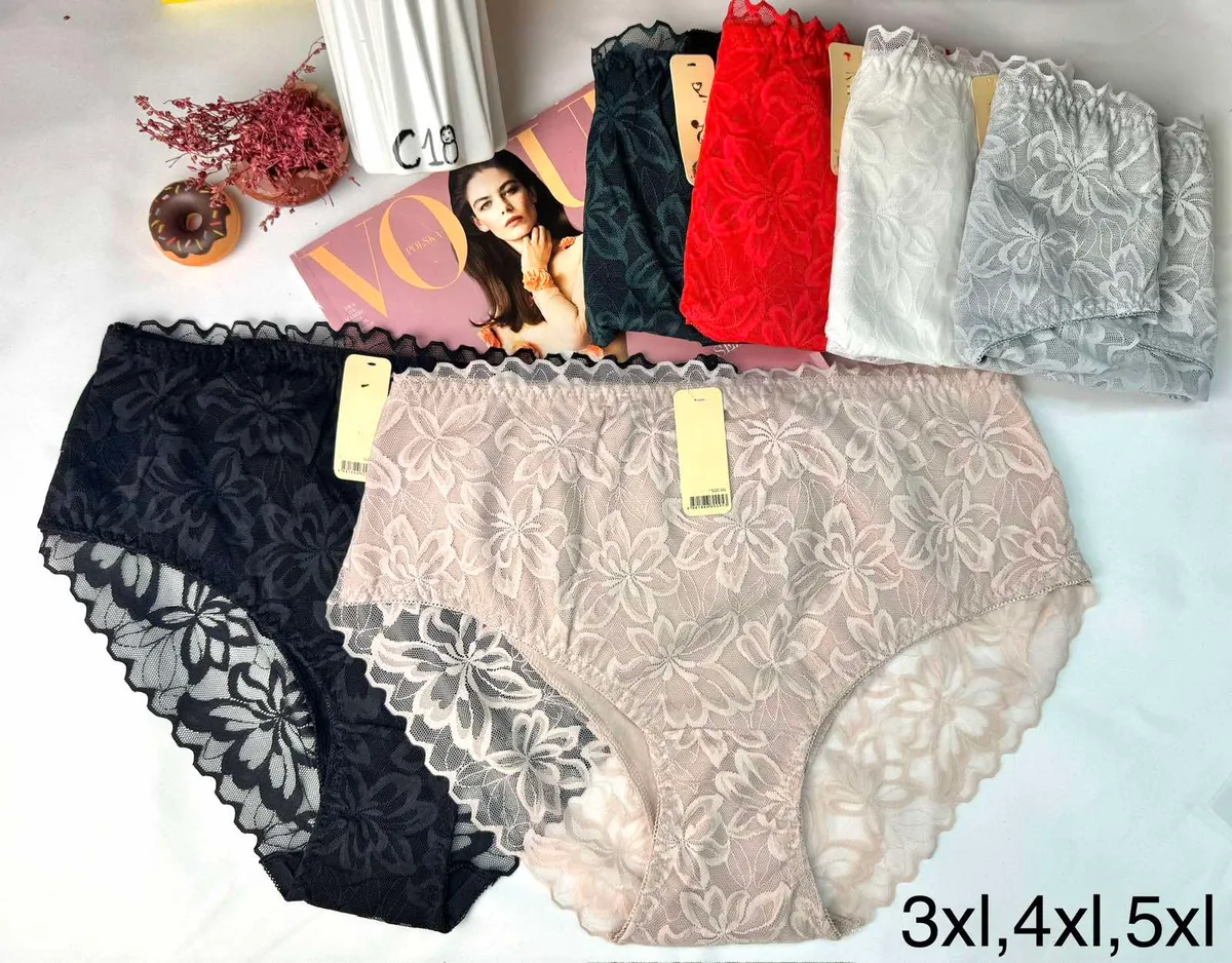 Majtki damskie koronkowe 3XL-5XL wielokolorowe