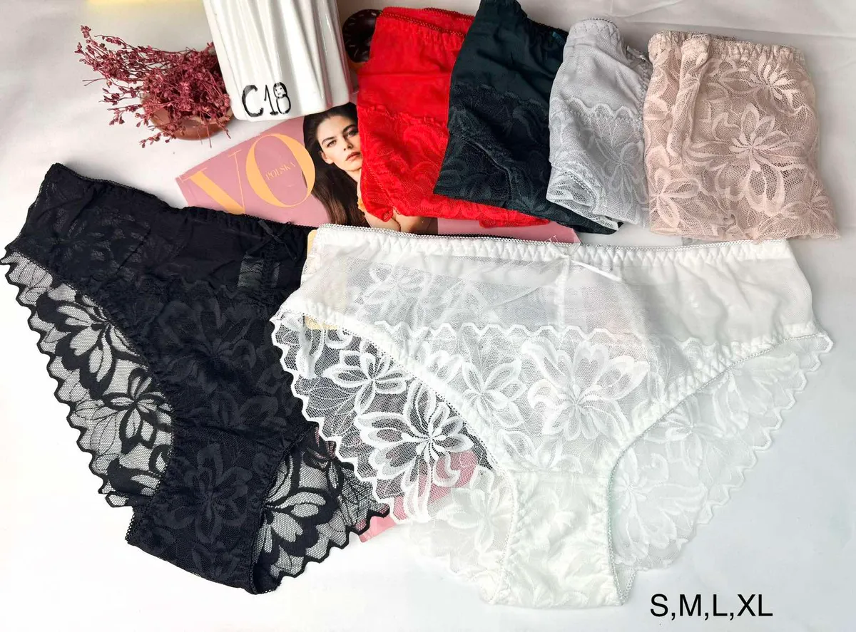 Stringi damskie koronkowe S-XXL wielokolorowe