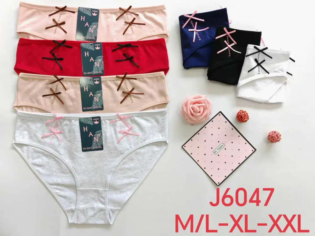 Damskie majtki bawełniane Han z kokardkami M/L-XL-XXXL