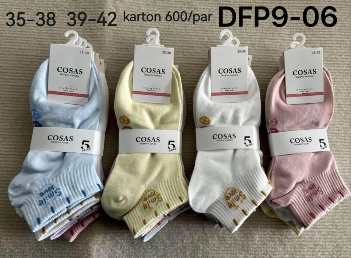 Skarpetki damskie Cosas 5 par rozmiar 35-38 mix kolorów