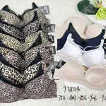 Biustonosz Lovelola bez drutu push-up wzór leopard