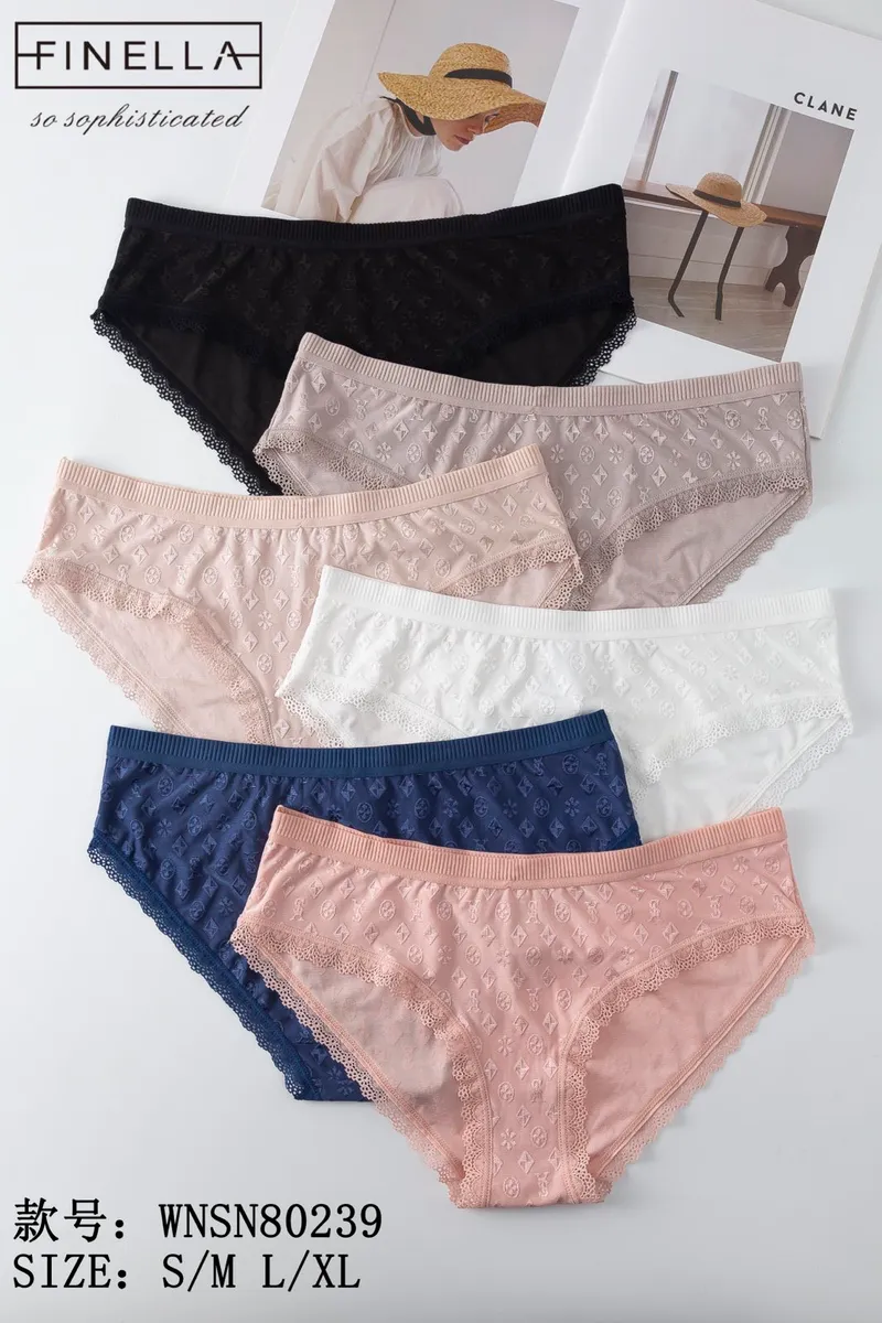 Finella damskie stringi z koronką wzór monogram S-XXL