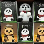 Silikonowa lampka nocna Panda biała z szalikiem