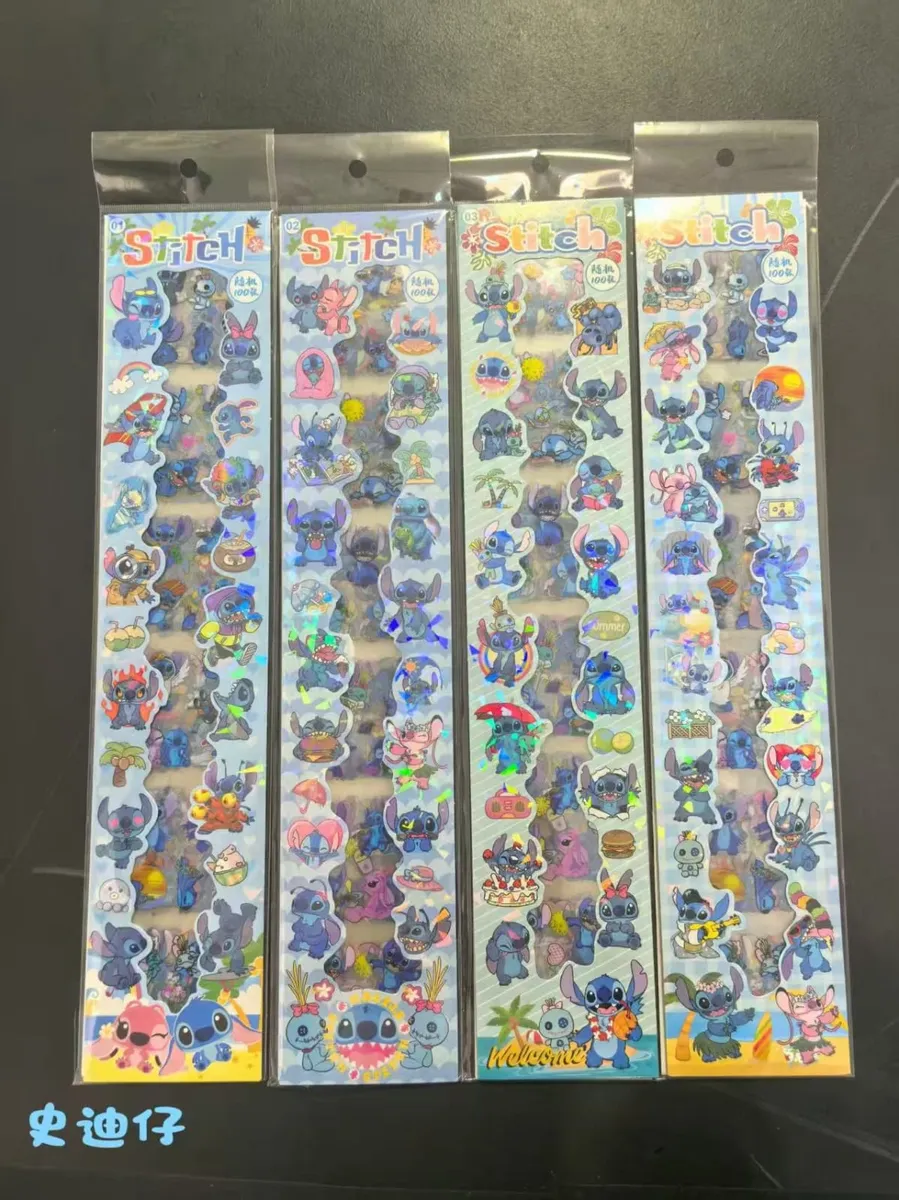 Naklejki Stitch Lilo & Stitch 100 szt Holograficzne