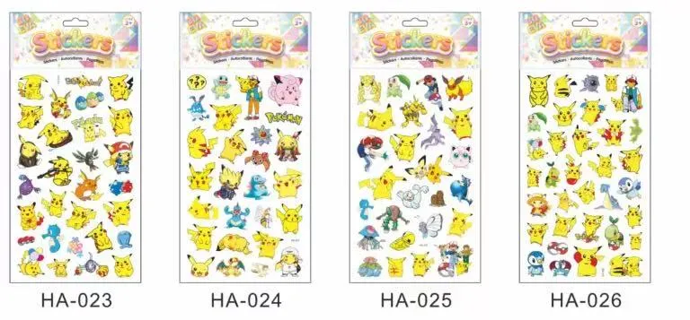 Naklejki Pokemon 4 wzory HA-023 do HA-026