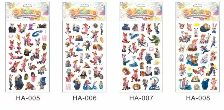 Naklejki Stickers Zwierząt Różnokolorowe HA-005 do HA-008