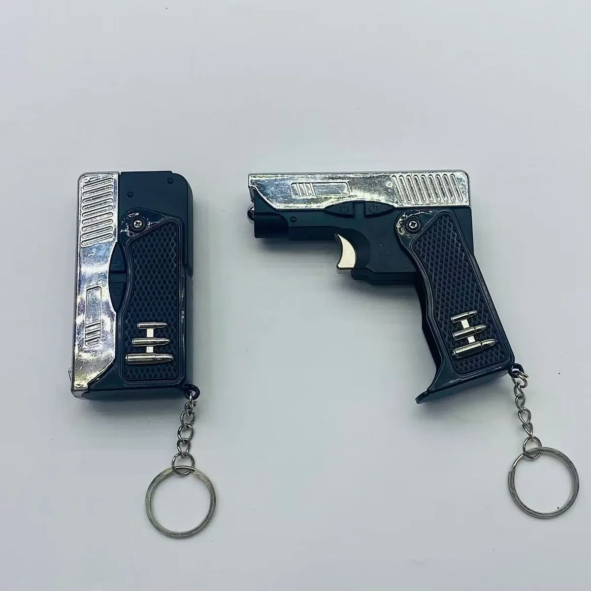 Pistolet Elektryczny Zapalniczka Czarny Srebrny z Kluczem