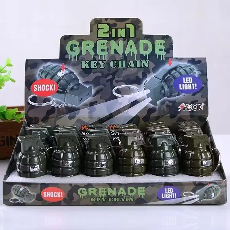 Breloczek Granat 2w1 Shock Grenadeade LED Zielony kamuflaż