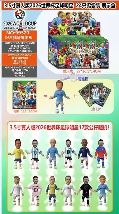 Figurki piłkarzy 2026 World Cup 3.5 cala 24 szt