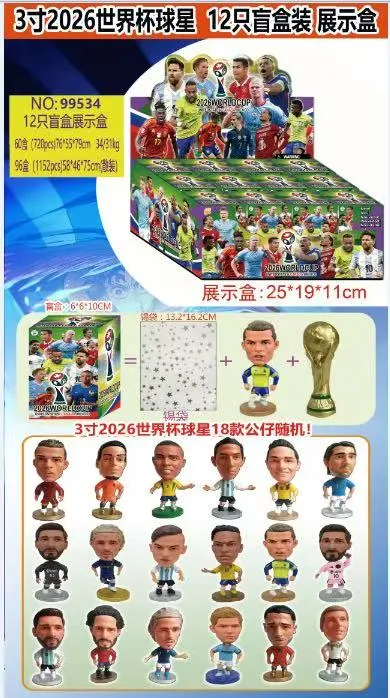 Figurki piłkarzy Mundial 2026 18 szt w opakowaniu