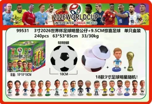 Zestaw figurek piłkarzy Mundial 2026 24 szt + piłka