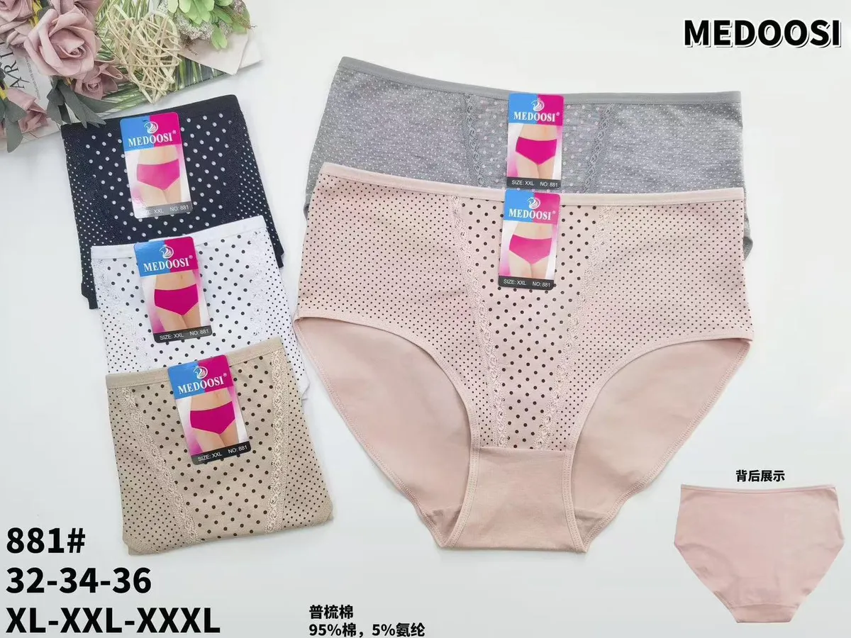 Medoosi Majtki Damskie XL-XXL-XXXL Siateczkowe 5 Kolorów
