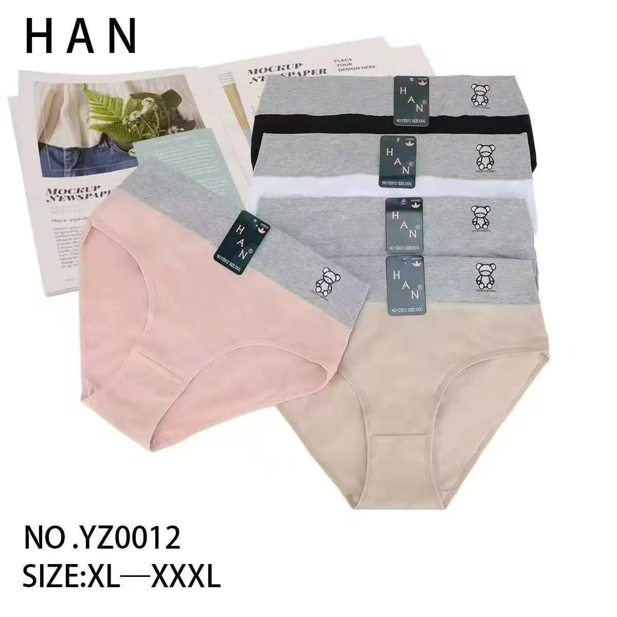 HANN Majtki Damskie XL-XXXL z Misiem 6 Kolorów