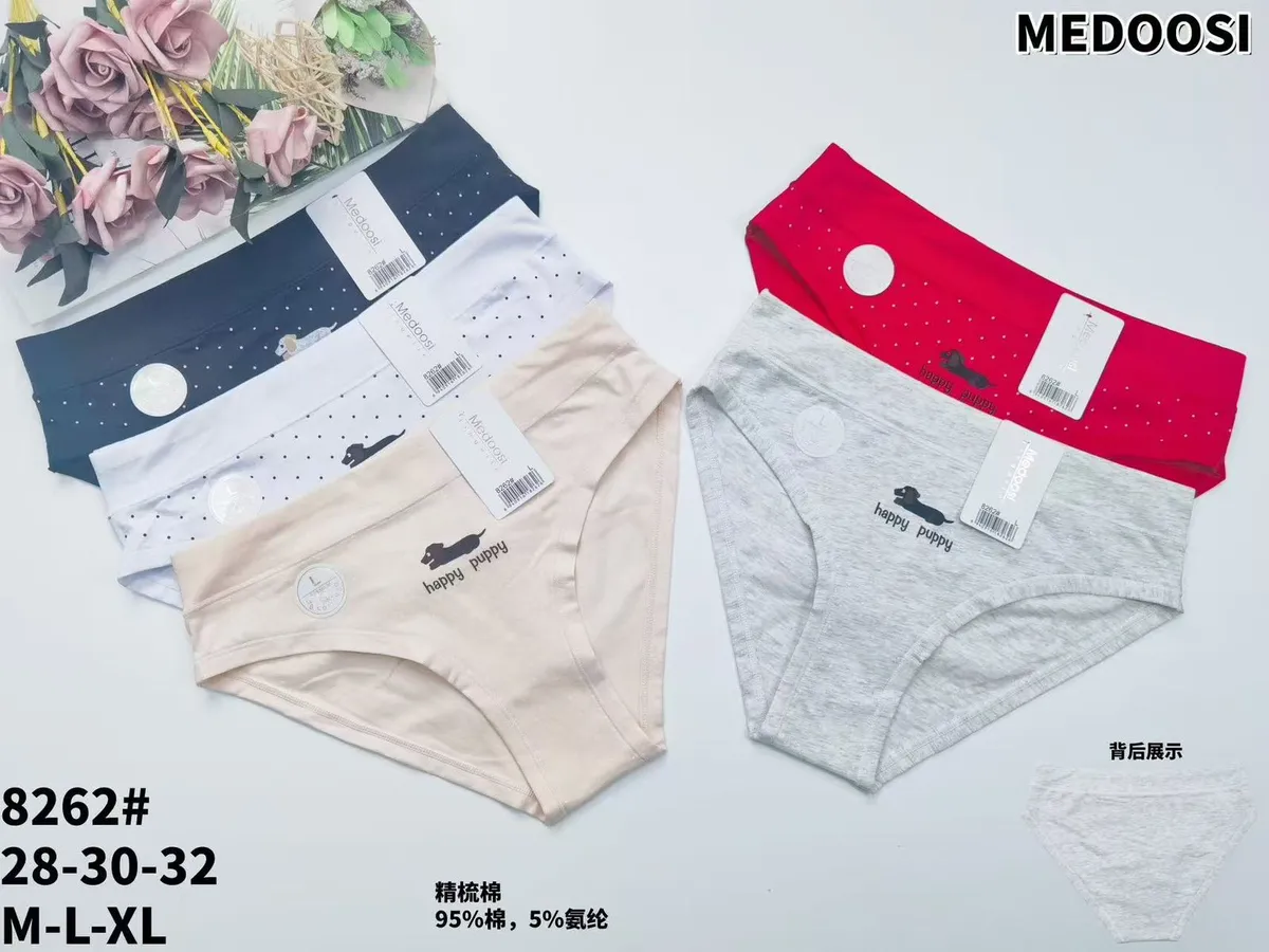 Medooos Damskie Majtki Happy Puppy M-L-XL Mix Kolorów