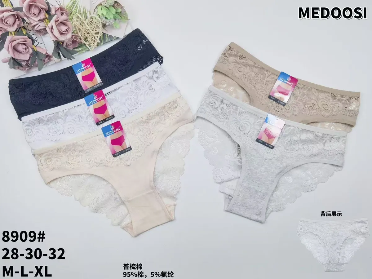 Medoos Stringi Koronkowe M-L-XL Czarne Beżowe Białe