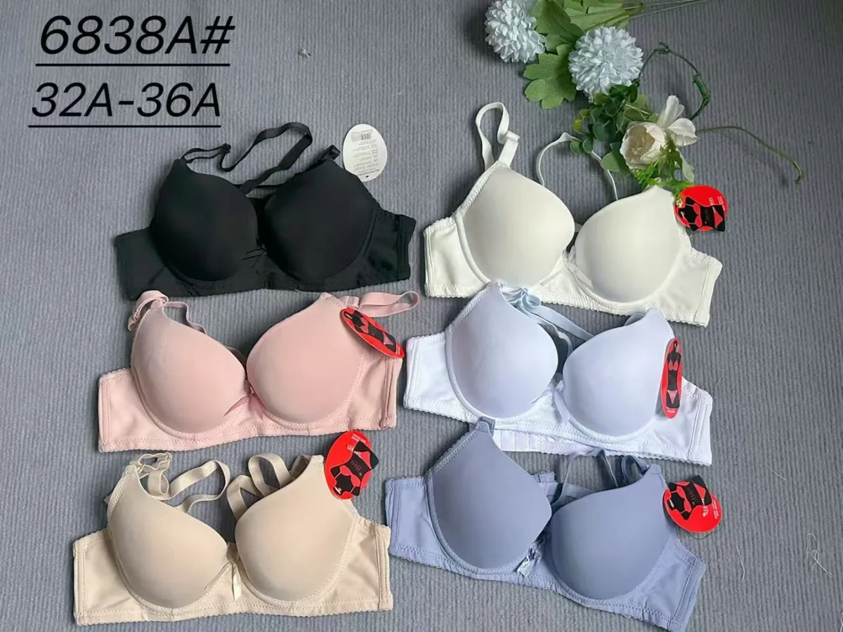 Biustonosze damskie push-up 32A-36A czarny biały różowy