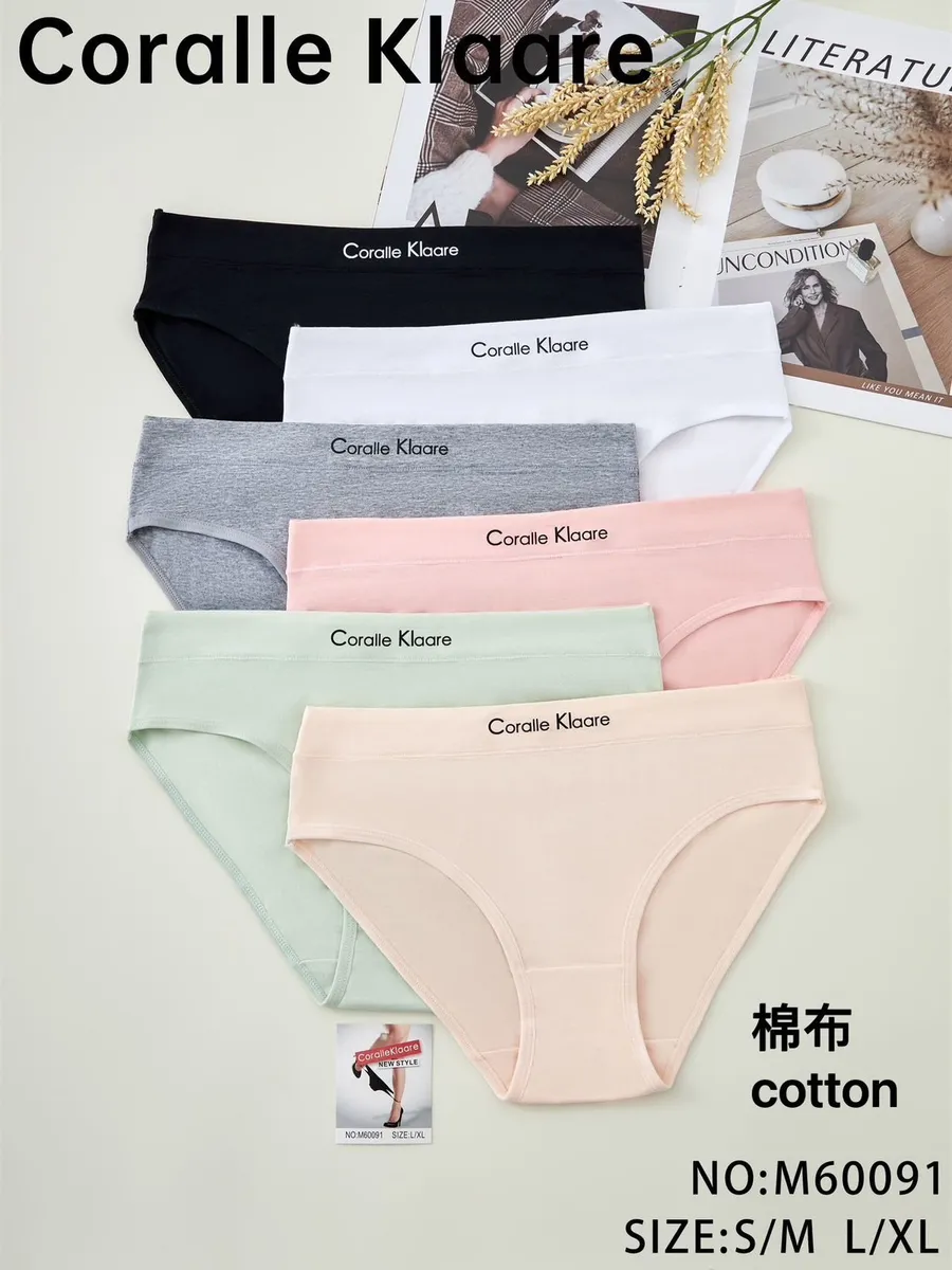 Coralle Klaare Majtki Bawełniane S/M L/XL Czarne Szare Różowe
