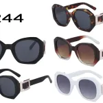 Okulary damskie kwadratowe z metalową ozdobą model 244
