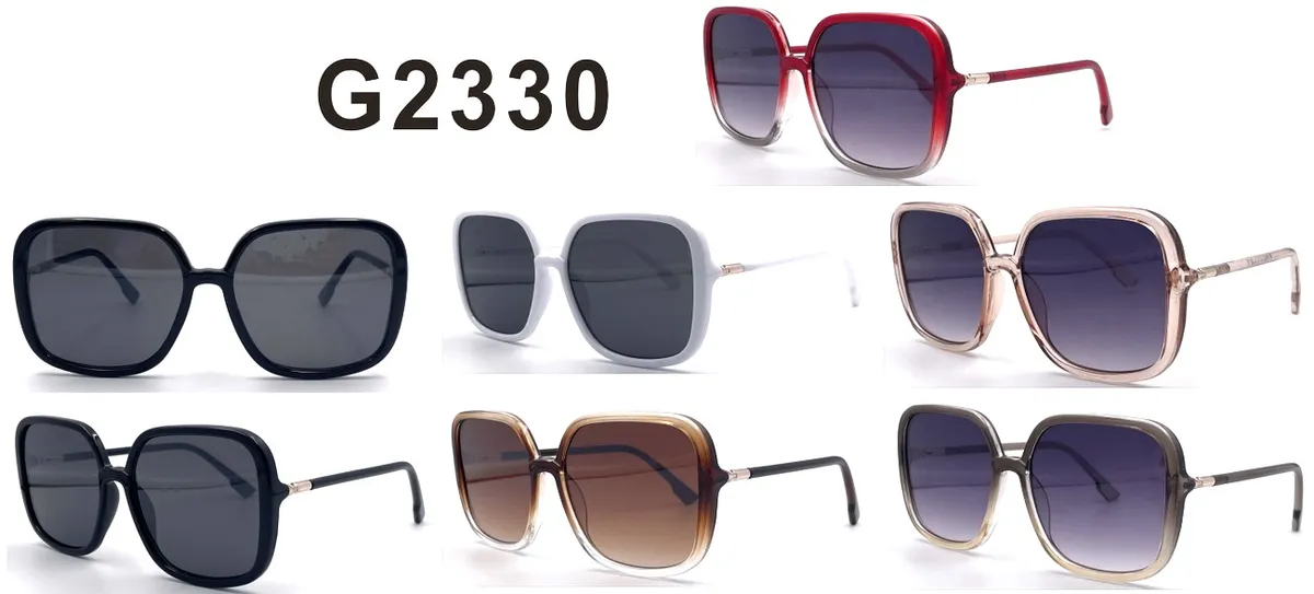 Okulary przeciwsłoneczne G2330 kwadratowe retro multikolor