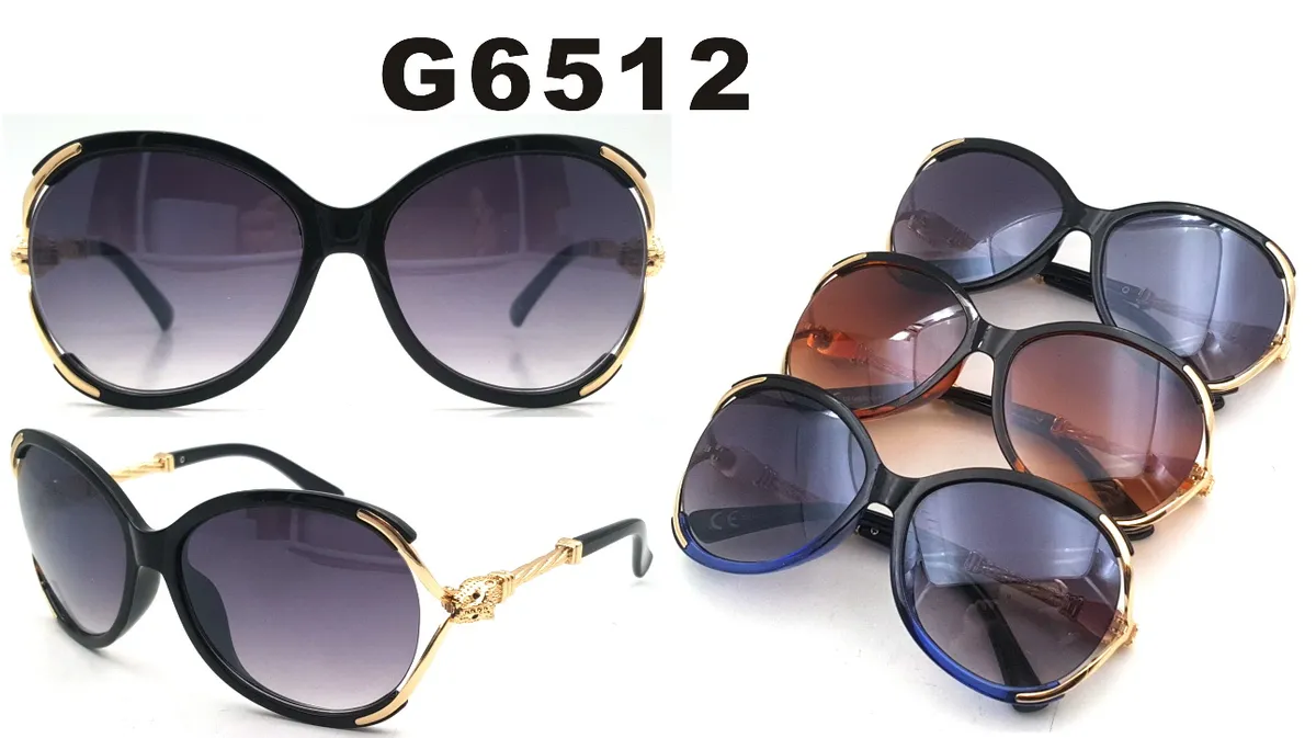 Okulary przeciwsłoneczne G6512 cat eye czarny złoty