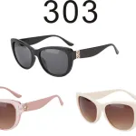 Okulary damskie cat-eye 303 czarny różowy biały