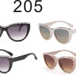 Okulary damskie cat-eye wzór kratka 205