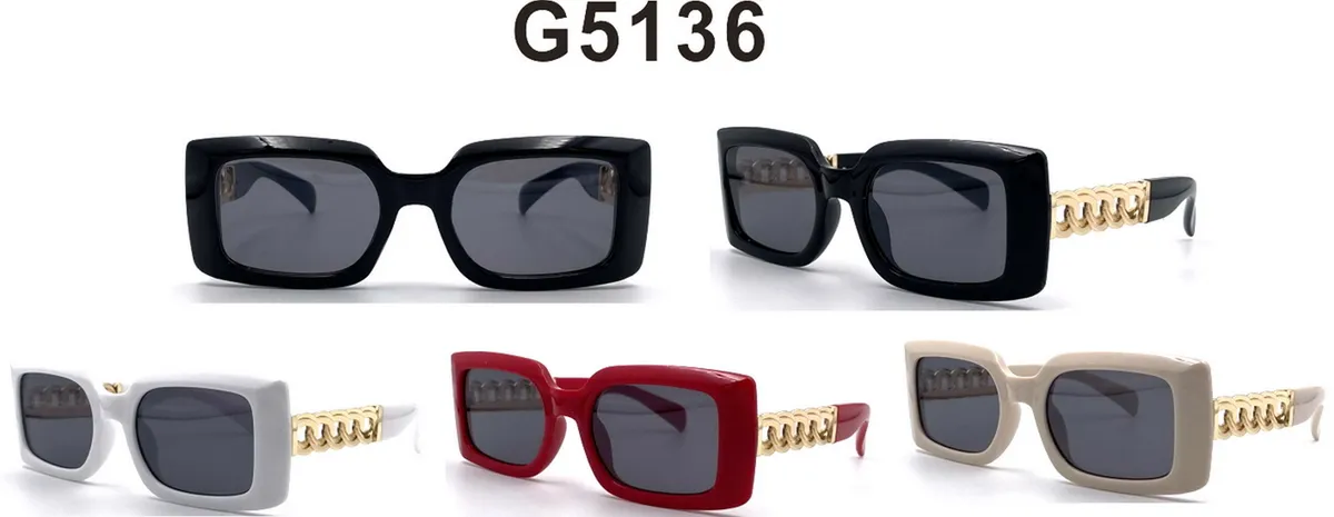 Okulary przeciwsłoneczne GS5136 kwadratowe z łańcuszkiem