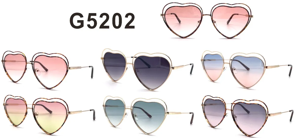 Okulary damskie G5202 serce ombre wielokolorowe