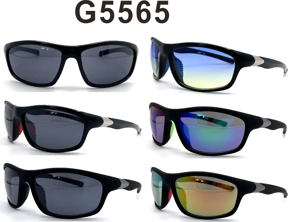 Okulary sportowe G55565 czarne z soczewkami lustrzanymi