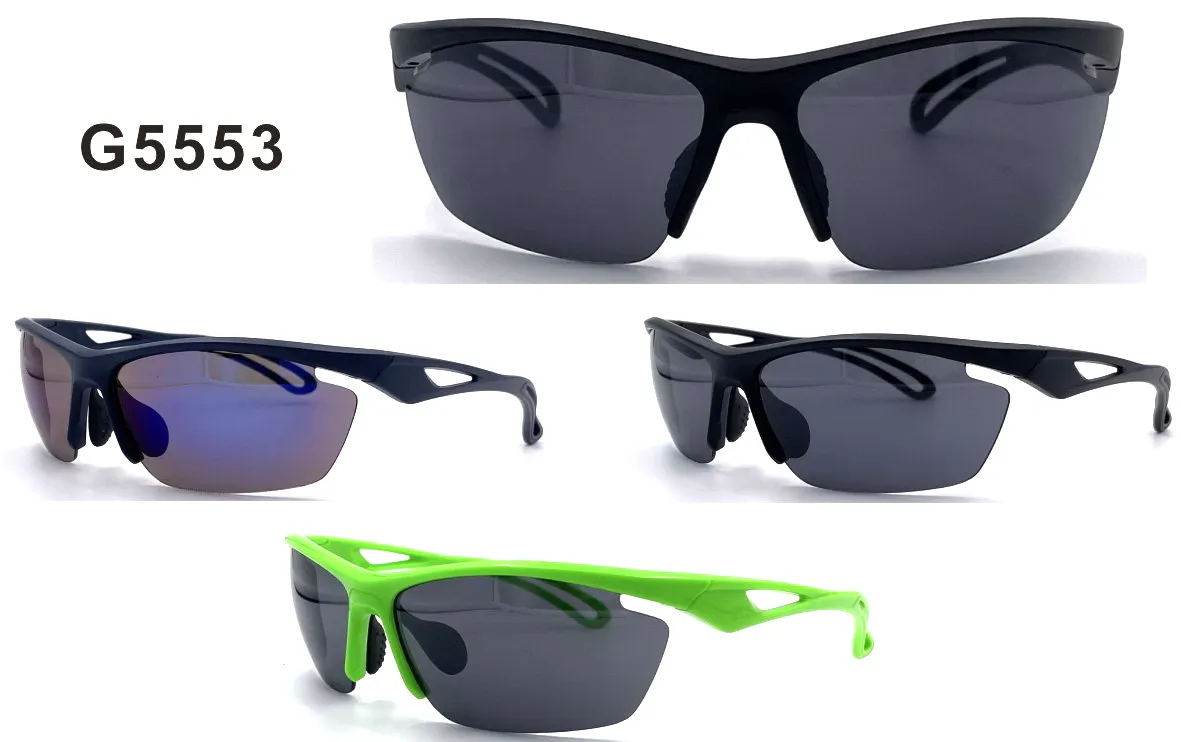 Okulary sportowe G5553 czarno-zielone z polaryzacją