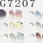 Okulary damskie G7207 okrągłe ombre wielokolorowe metalowe