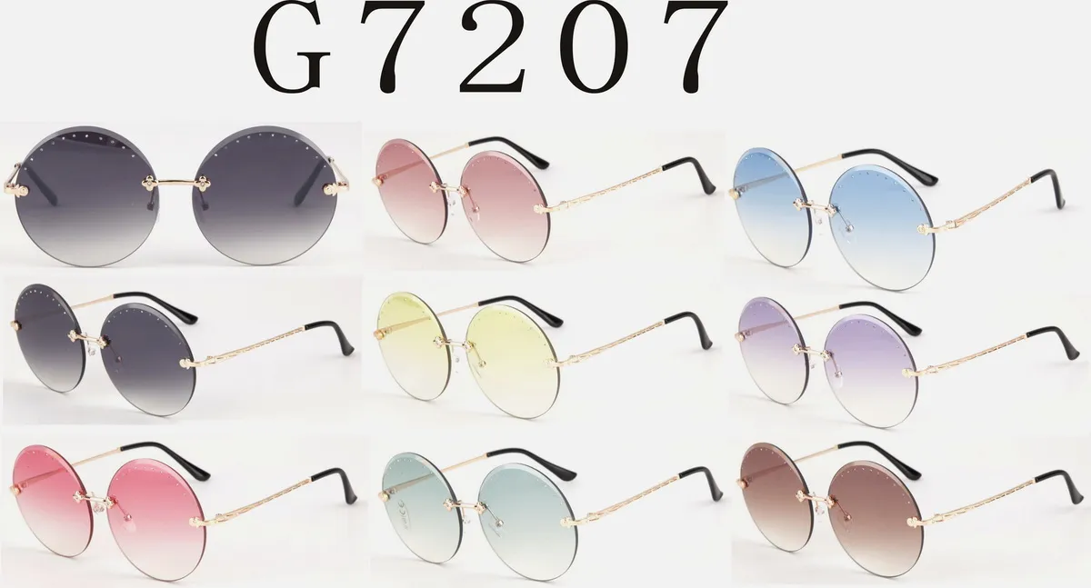 Okulary damskie G7207 okrągłe ombre wielokolorowe