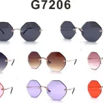 Okulary przeciwsłoneczne G7206 heksagonalne metalowe