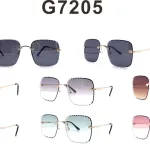Okulary damskie G7205 kwadratowe ombre wielokolorowe