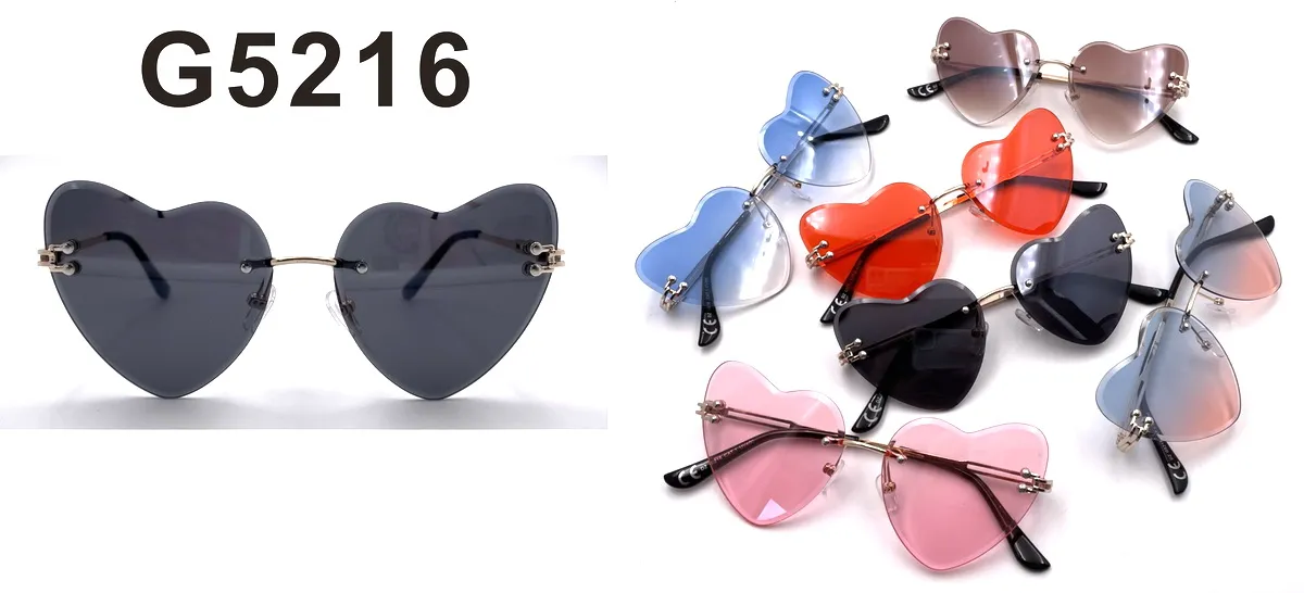 Okulary damskie G5216 serce wielokolorowe