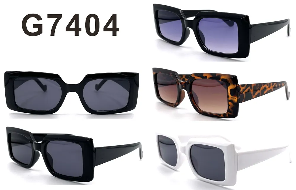 Okulary przeciwsłoneczne kwadratowe G7404 czarno-szary