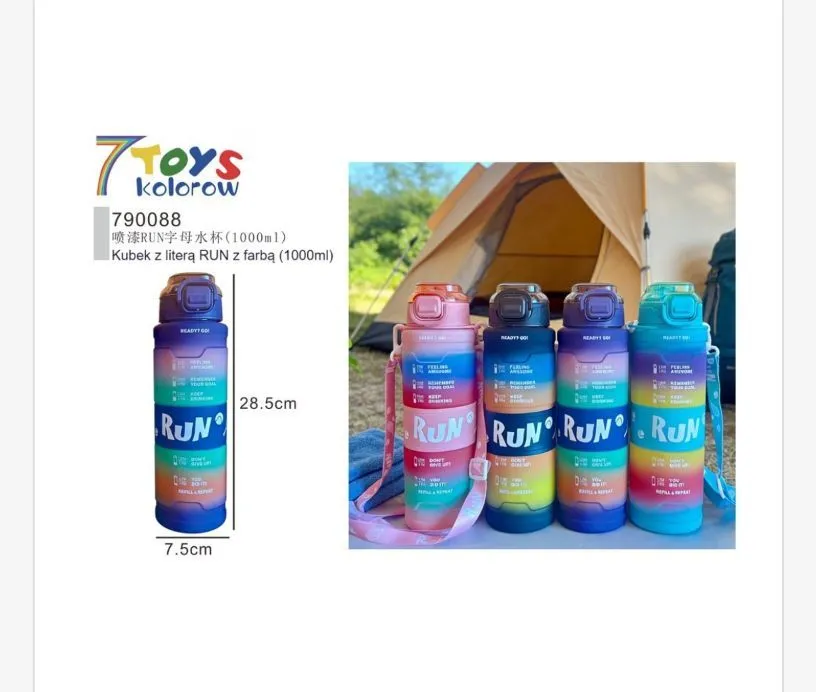 Kubek termiczny RUN kolorowy 1000ml 28,5x7,5cm
