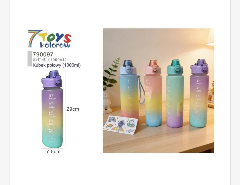 Kolororow Kubek Polowy 1000ml Wielokolorowy 29cm