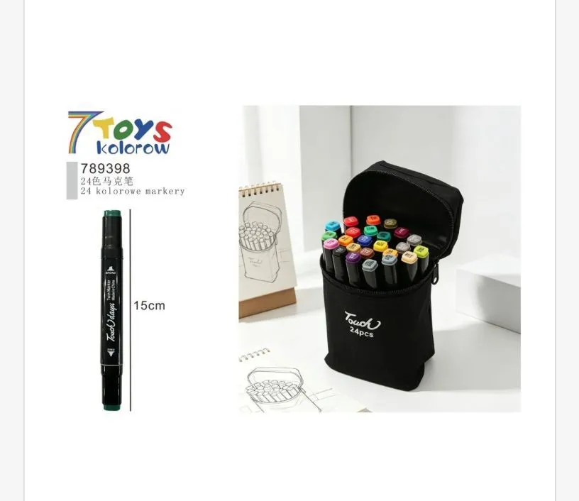 Zestaw 24 kolorowych markerów Touch 15cm w etui