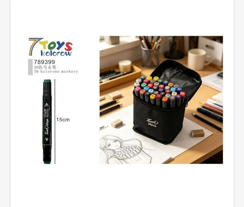 Zestaw 36 kolorowych markerów Touch 15cm 7Toys