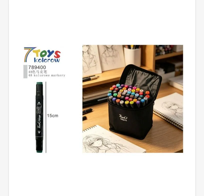 Zestaw 48 kolorowych markerów Touch 15cm w etui