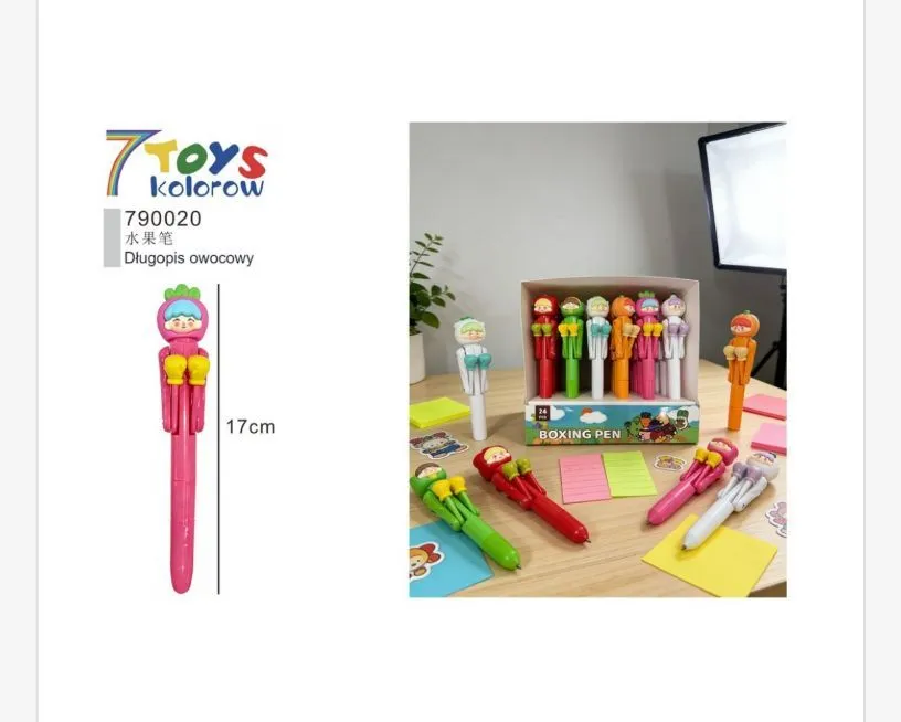 Długopis owoce bokserskie 17cm 7Toys Kolorow
