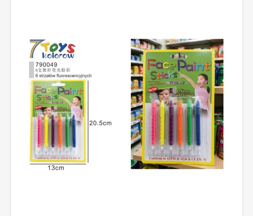 Kolorow 7Toys Face Paint 6 Neonowych Kred 20.5cm